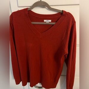 Pretty red V-neck sweater